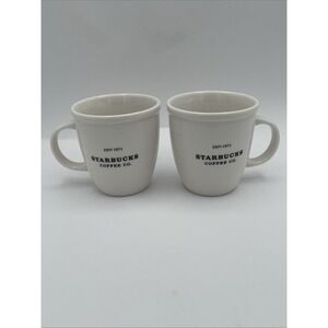 2 Starbucks Barista Mug EST 1971 White Grande 16 oz 2002 Vintage Coffee Cup